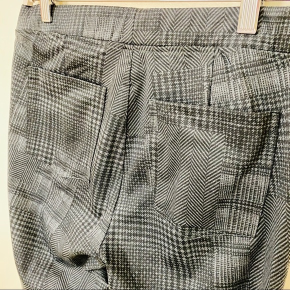 DESIGN LAB Plaid Houndstooth Patchwork Leggings Size Large New - Picture 5 of 8